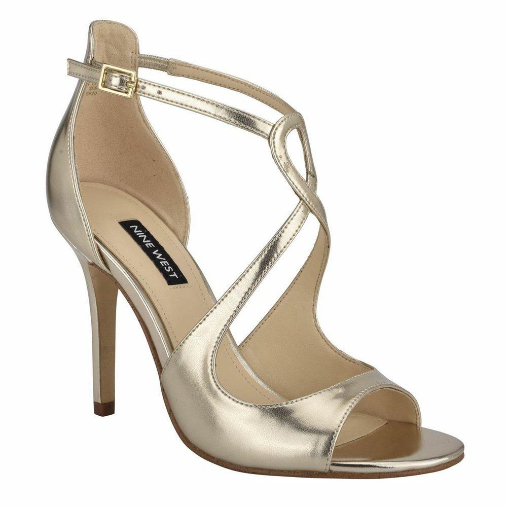 Nine west store gold sandals heels